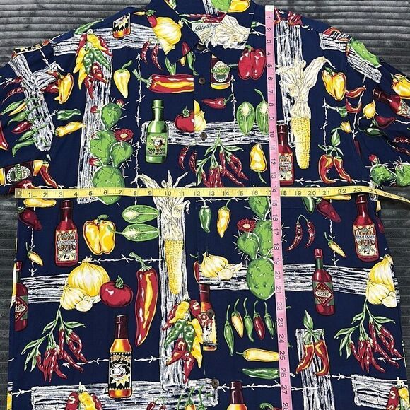 Vintage Big Dogs Hawaiian Short Sleeve Shirt Hot Sauce Peppers Men’ Size L - Picture 4 of 5